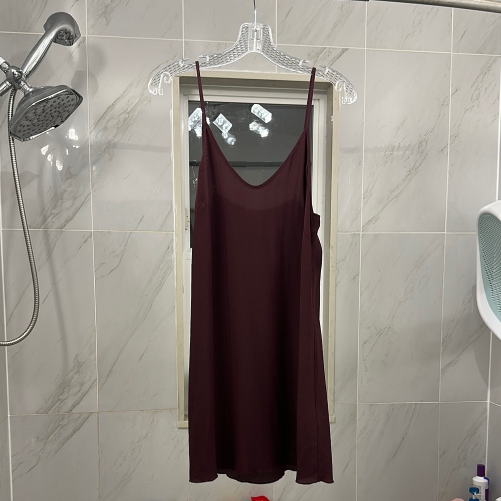 Wilfred burgundy 100% silk dress from aritzia